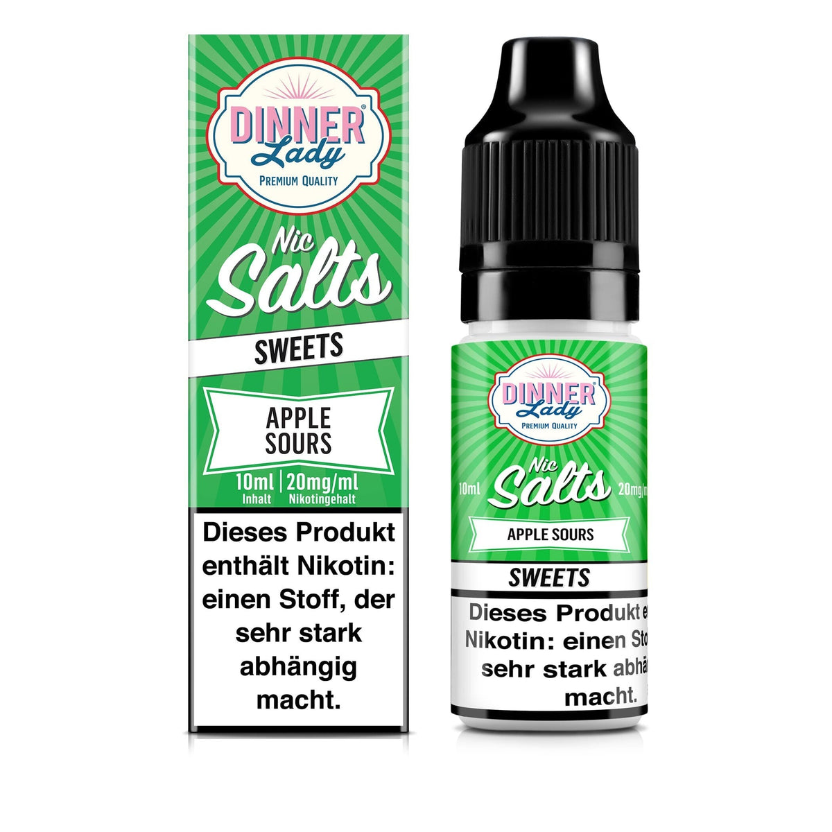 Dinner Lady Nikotinsalz - Apple Sours - 50/50 10ml Liquid