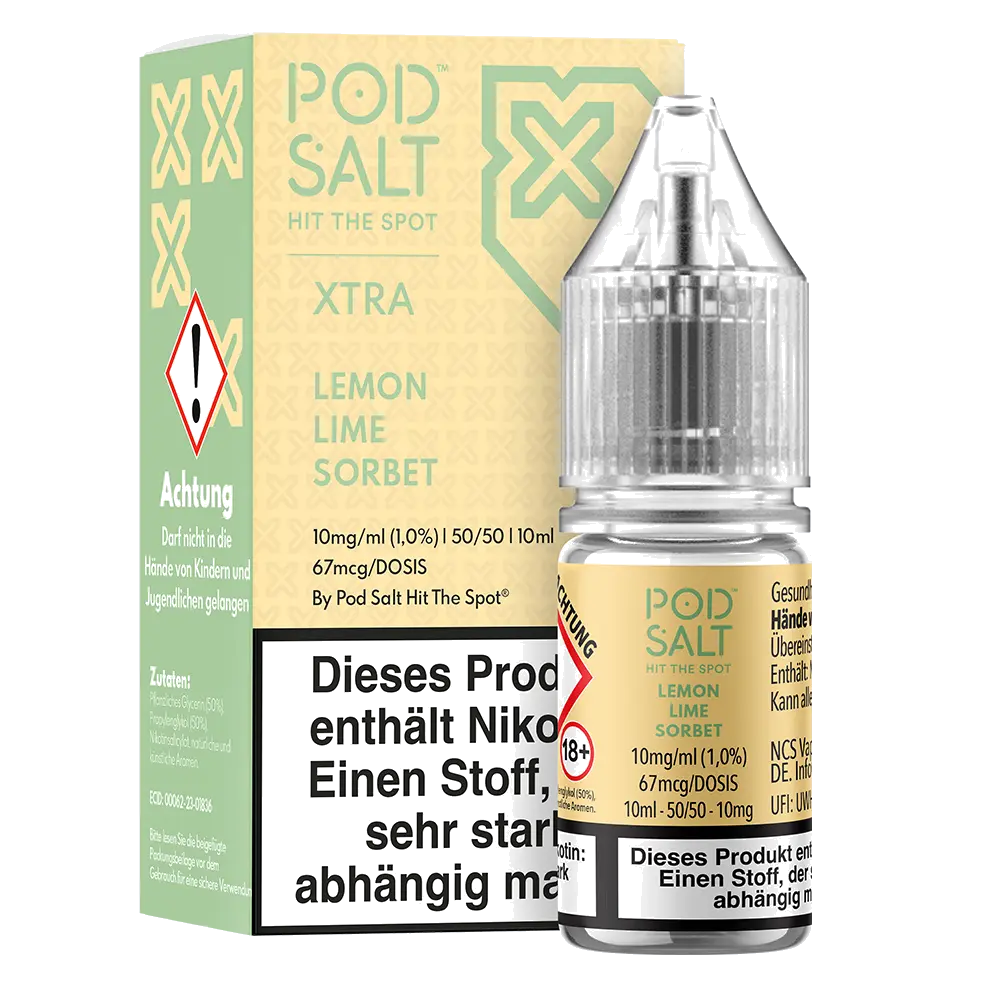 Liquid Lemon Lime Sorbet - Pod Salt Xtra Nikotinsalz 10mg