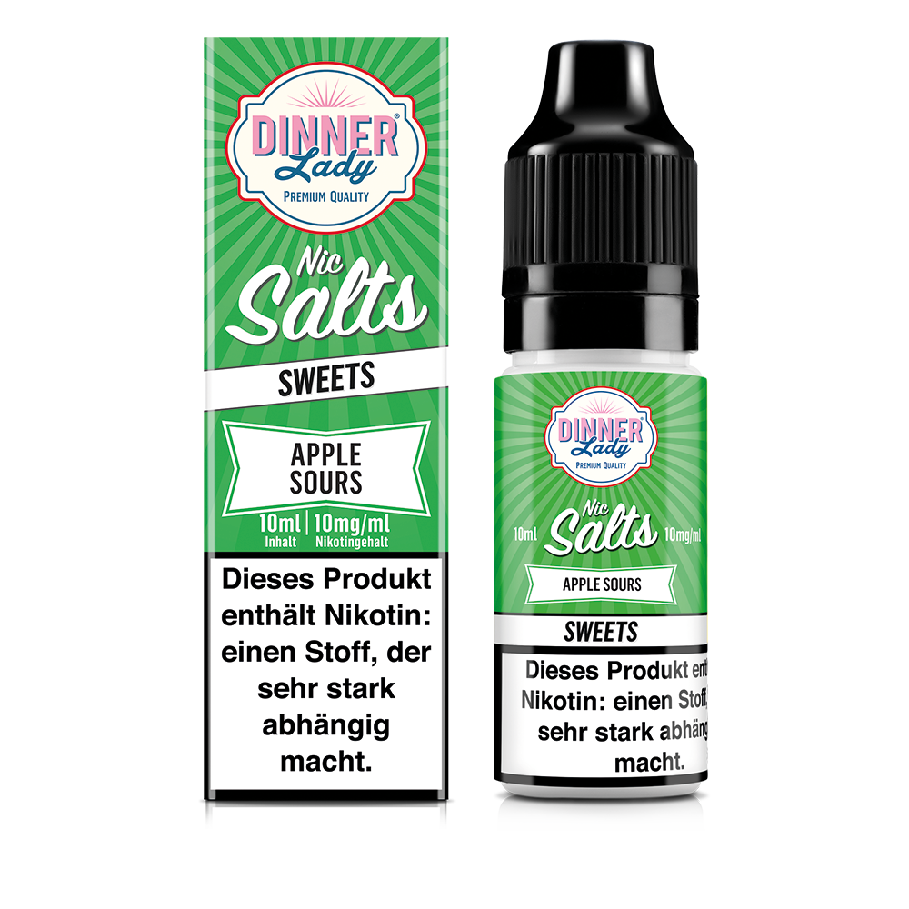 Dinner Lady Nikotinsalz - Apple Sours - 50/50 10ml Liquid