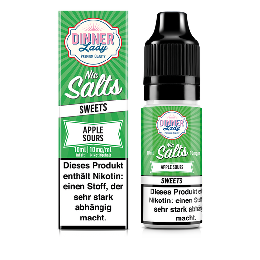 Dinner Lady Nikotinsalz - Apple Sours - 50/50 10ml Liquid