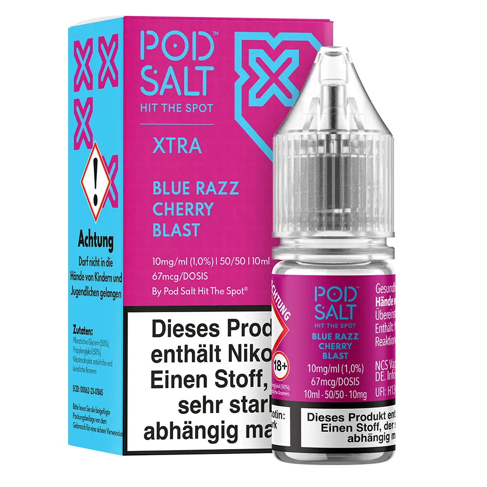 Liquid Blue Razz Cherry Blast - Pod Salt Xtra Nikotinsalz