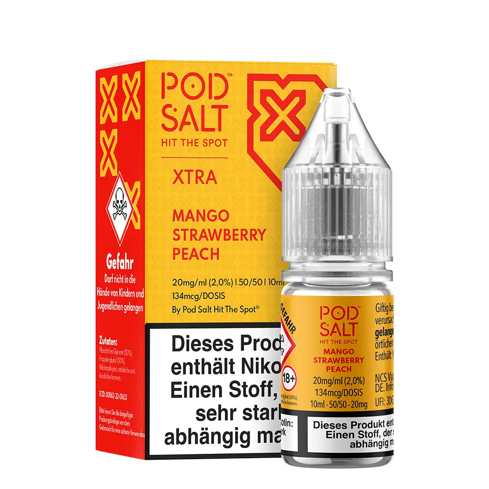 Liquid Mango Strawberry Peach - Pod Salt Xtra Nikotinsalz