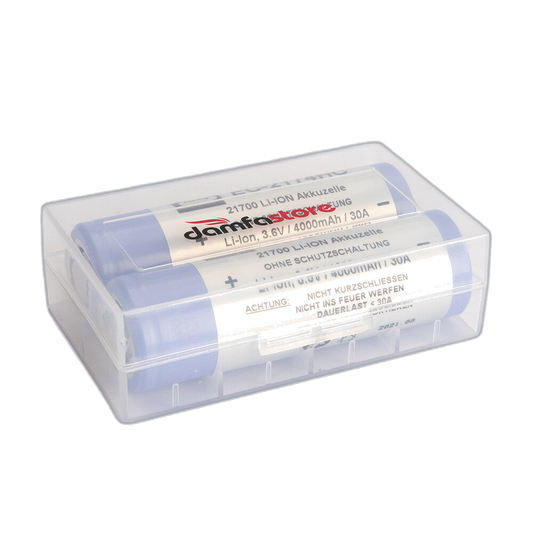 Batterie Case für 2x 21700 damfastore Transparent