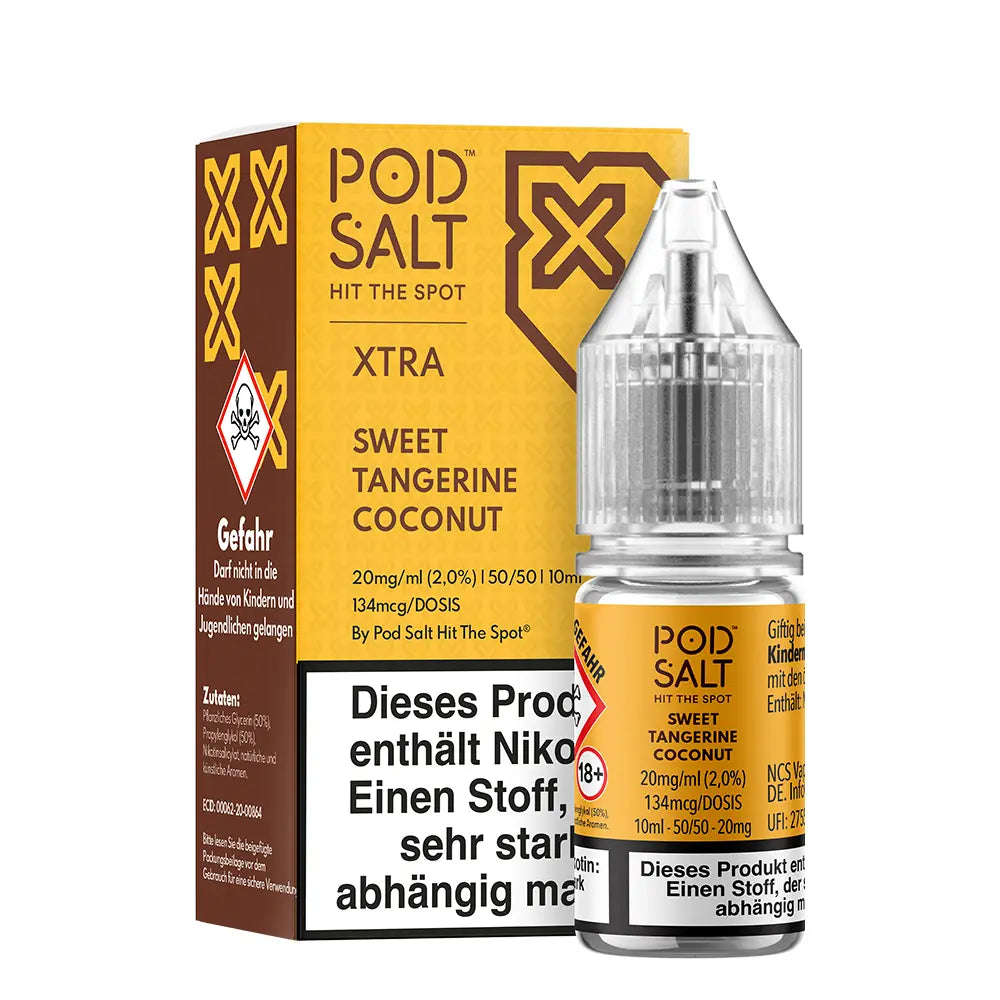 Liquid Sweet Tangerine Coconut - Pod Salt Xtra Nikotinsalz